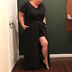Plus Size Maxi Skirt and Shorts w/ Front Split